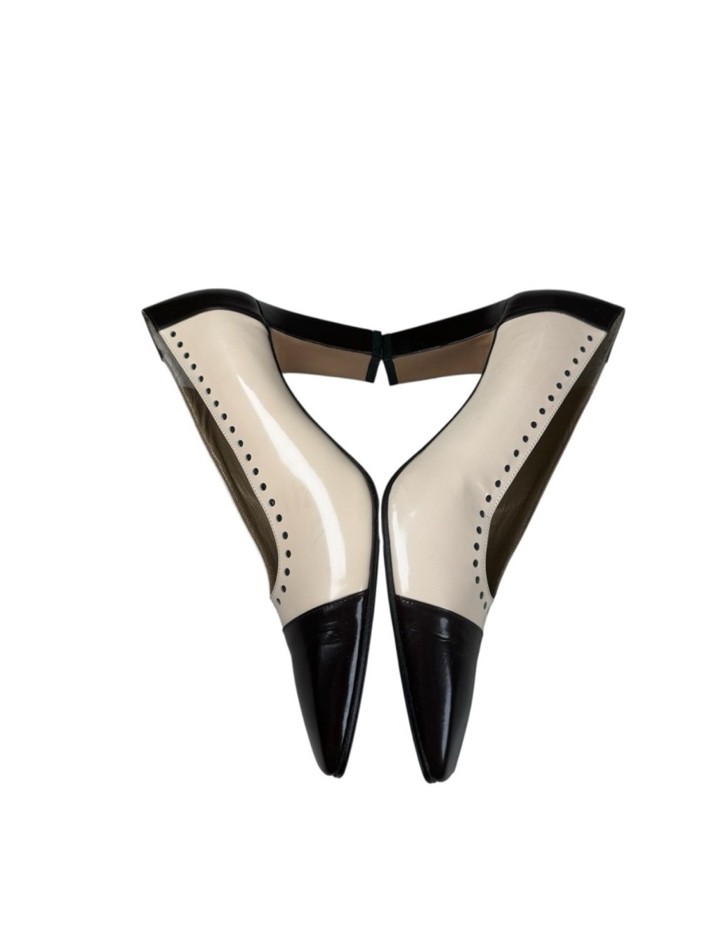 Vintage Yves Saint Laurent Leather Pumps Heels Italy Size 7.5 spectator heels - Picture 11 of 15
